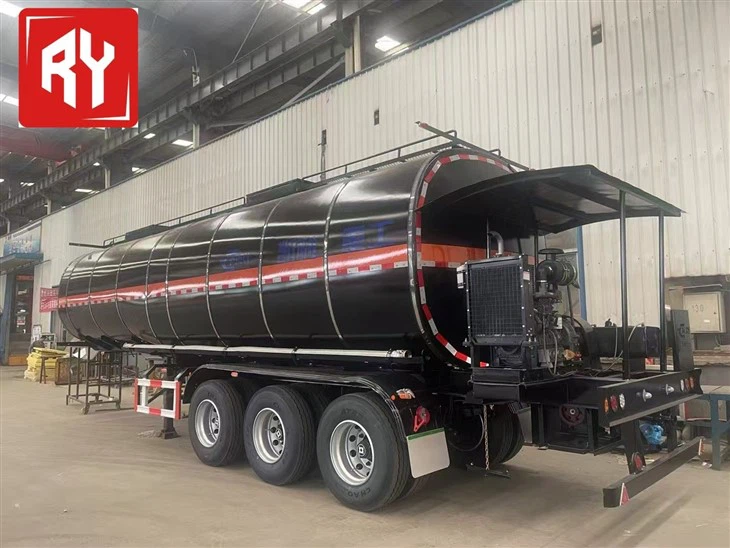 Starway 3-Axle Vehicle Bitumen Tanker Trailer Steel Semi Trailer With Diesel Heater For Asphalt Storage