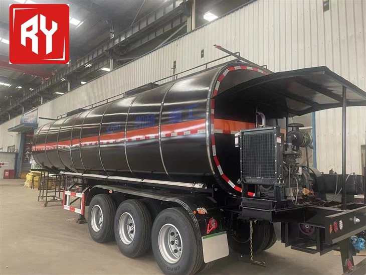 Starway 3-Axle Vehicle Bitumen Tanker Trailer Steel Semi Trailer With Diesel Heater For Asphalt Storage